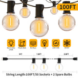 150Ft Waterproof LED String Lights – Warm White Outdoor Fairy Lights for Patio, Wedding, and Backyard Decor