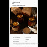 Vela perfumada sin humo: elegante vaso de vidrio marrón para el hogar y para regalar