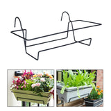 Hanging Balcony Railing Planter with Tray and Rack for Outdoor Gardening