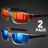 2 pares de gafas de sol deportivas polarizadas para hombres: gafas de visión nocturna livianas para andar en bicicleta, conducir y pescar