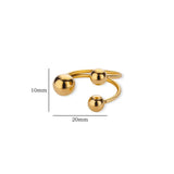 Minimalist Gold Beaded Ring – Adjustable Stainless Steel, Waterproof & Hypoallergenic