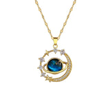 Romantic Blue Planet Pendant Necklace for Women