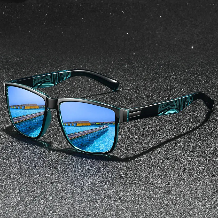 Gafas de sol unisex cuadradas vintage de moda: gafas antirreflejos UV400 para conducir y pescar