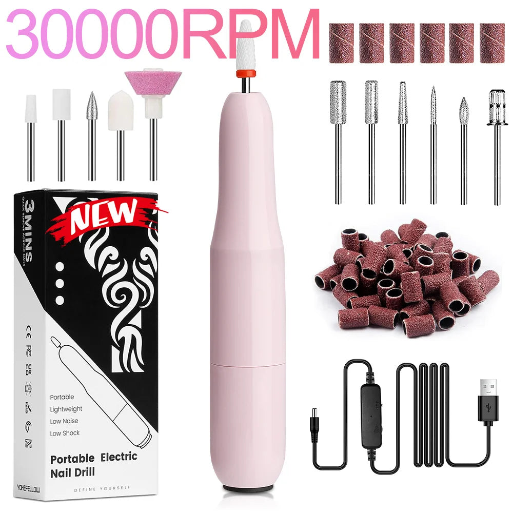 Portable Electric Nail Drill for Manicure & Pedicure – Adjustable Speed, Low Noise & Compact Design