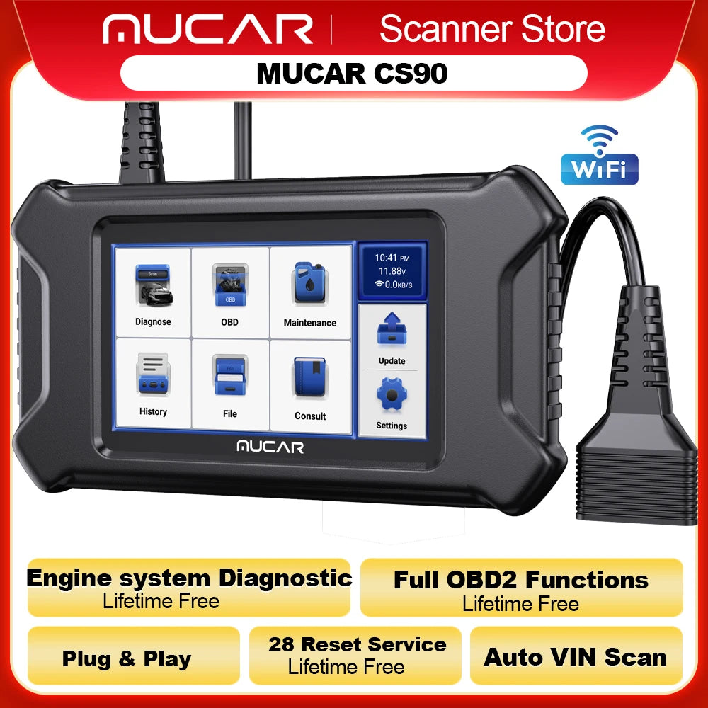 Advanced OBD2 Car Diagnostic Scanner with WiFi & 28 Reset Functions – Supports 1000+ Vehicles
