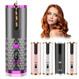 Cordless Automatic Hair Curler with Adjustable Temperature & LCD Display