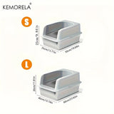 XL Stainless Steel Cat Litter Box with Lid – High Sides, Odor-Resistant, for Large & Small Cats