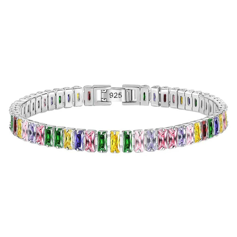 3mm Moissanite Tennis Bracelet - 925 Sterling Silver Sparkling Women's Jewelry