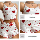 Women's Summer Pajama Set - Sleeveless Tank Top & Shorts Sleepwear