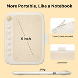 Ultra-Portable Digital Drawing Tablet with Stylus for Android, Windows, Mac & Chromebook