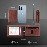 Premium Cowhide Leather Wallet – Short Organizer Wallet for Men & Women with Interior Slot Pocket
