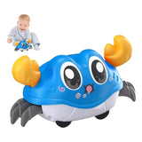 Interactive Crawling Crab Toy for Toddlers – Sensory Tummy Time Baby Toy with Double Pull-Back Movement