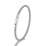Men's Stainless Steel Wire Rope Charm Bracelet