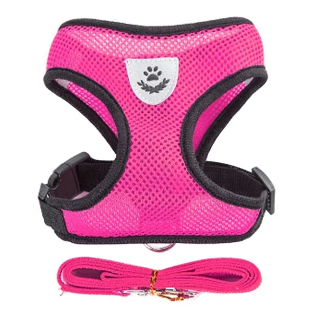 Adjustable Reflective Cat Harness with Leash – Soft, Safe & Comfortable Pet Walking Set