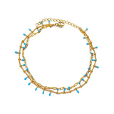 Pulsera de acero inoxidable con dijes de moda para mujer: diseño de plantas con cierre de pinza de langosta