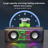 Transparent Bluetooth 5.0 Mecha Speaker – Wireless Dual Bass TWS Subwoofer with RGB Lights