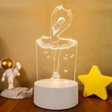 3D LED Night Light with Acrylic Illusion Panel – Warm White Bedside Lamp for Kids & Home Decor