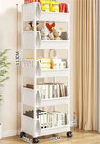 Estantería de almacenamiento con ruedas de varios niveles: estantería móvil y organizador para cocina, baño y hogar 