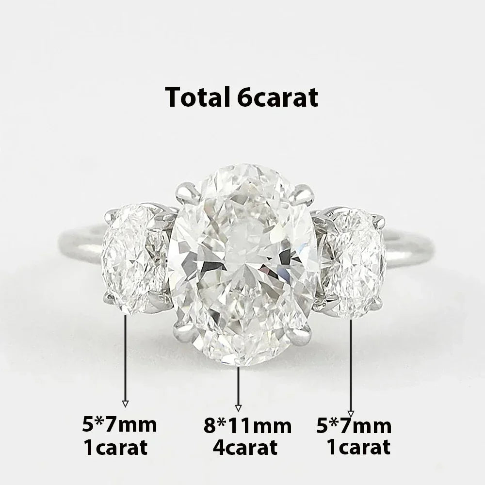 Luxury Oval Cut Moissanite Engagement Ring – 925 Sterling Silver Wedding Band for Women