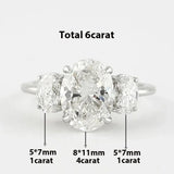 Luxury Oval Cut Moissanite Engagement Ring – 925 Sterling Silver Wedding Band for Women