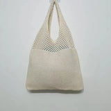 Crochet Shoulder Bag – Stylish Hollow Weaving Tote for Women