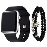 Unisex LED Digital Watch - Fashion Square Silicone Strap Timepiece