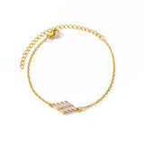 Pulsera de acero inoxidable con dijes de moda para mujer: diseño de plantas con cierre de pinza de langosta