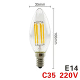 Vintage LED Edison Bulb – E14 & E27 | 2W-8W | 220V | Warm White Filament Light