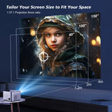 Proyector Full HD 1080P con Android 11, 580 lúmenes ANSI, WiFi6, Bluetooth 5.0 y compatibilidad con 4K para cine en casa