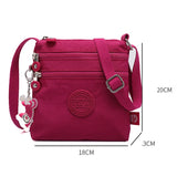 Stylish Women's Nylon Crossbody Bag with Floral Decoration – Soft Messenger Shoulder Purse for Parties