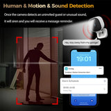 4MP Outdoor Mini Security Camera with Color Night Vision, AI Detection, and Two-Way Audio