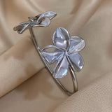 Trendy Gold Flower Cuff Bracelet for Women