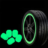 Glow-in-the-Dark Tire Valve Caps – Fluorescent Red Stem Covers for Cars, Bikes & Motorcycles
