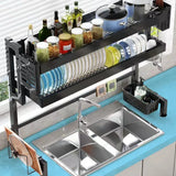 Escurridor de platos para colocar sobre el fregadero: organizador de drenaje y almacenamiento de acero inoxidable para la cocina