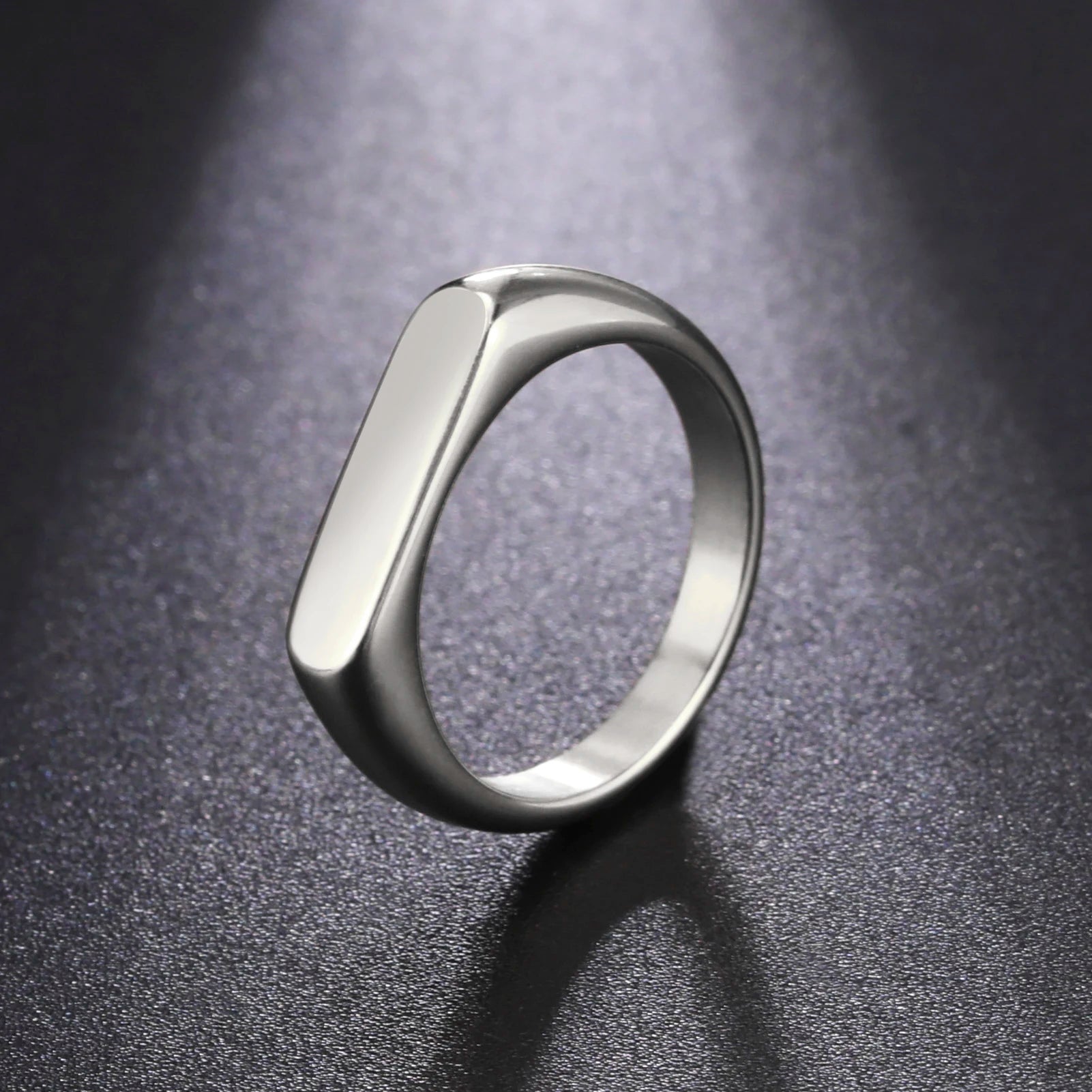 Anillo con sello de acero inoxidable Skyrim: banda minimalista de 5 mm de ancho para hombres y mujeres
