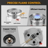 Compact Outdoor Gas Stove with Integrated Cooking Pot & Ignition