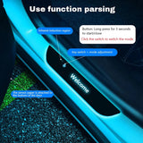 LED Car Door Sill Lights with Logo Projector – USB-Powered Threshold Lighting Kit (4pcs)