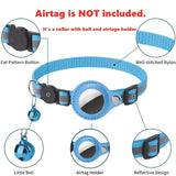 Reflective Cat Collar with AirTag Case and Bell – Adjustable Anti-Lost Pet Tracker Holder