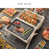 Portable Dual-Sided Charcoal Grill Stove for Outdoor Cooking & Camping