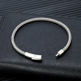 Men's Stainless Steel Wire Rope Charm Bracelet