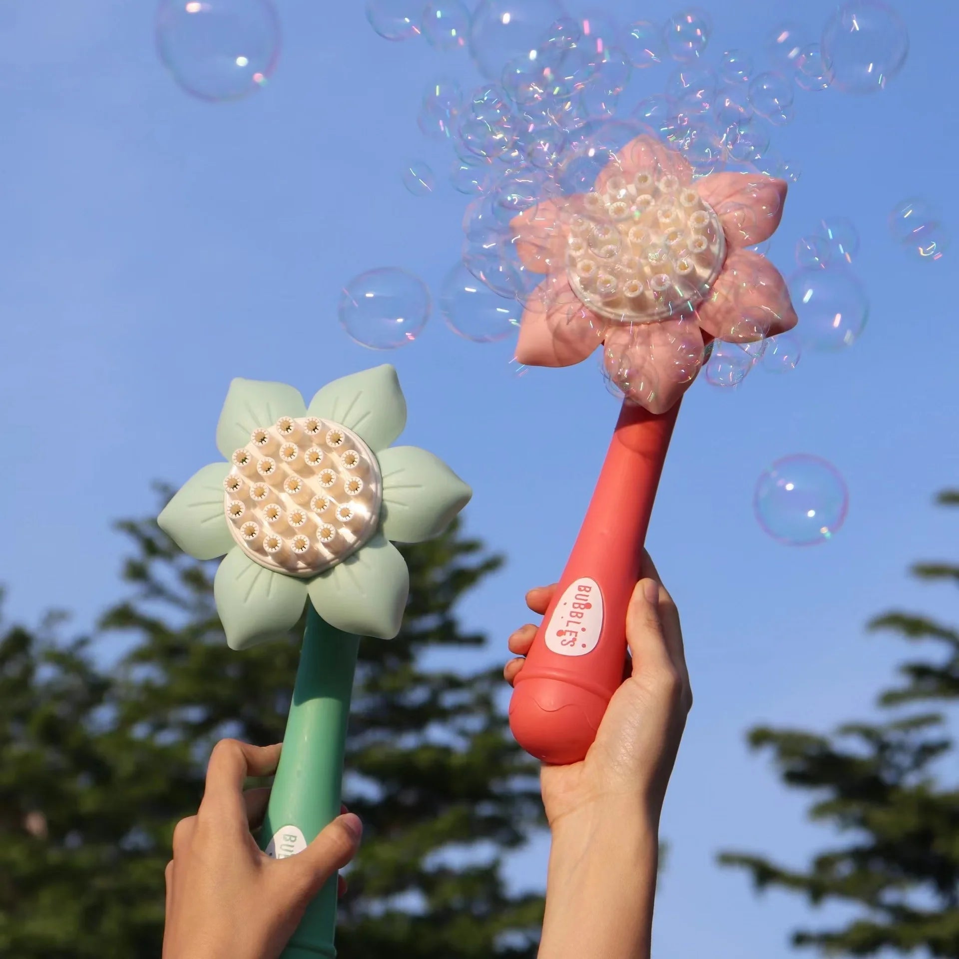 Sunflower Bubble Gun - 23-Hole Automatic Bubble Machine for Kids Outdoor Play