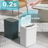 15L Smart Sensor Trash Can with Touchless Lid and Waterproof Design