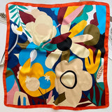 Pañuelo cuadrado de seda con estampado de caballos de lujo de 70 × 70 cm: elegante pañuelo de satén para mujer