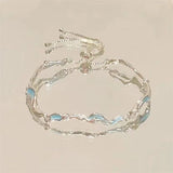Elegant Star & Moon Zircon Charm Bracelet – Trendy Adjustable Jewelry for Women & Girls