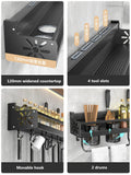 Wall-Mounted Metal Kitchen Shelf – Space-Saving Organizer with Easy Installation
