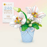 DIY Flower Bouquet Building Blocks Set - Cute Succulent & Rose Botanical Collection