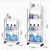 Carrito de almacenamiento delgado con ruedas: organizador de 3/4 niveles que ahorra espacio para la cocina y el baño 