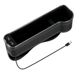 LED Car Seat Gap Organizer with Dual USB Charging & RGB Lights – Multifunctional Seat Crevice Storage Box