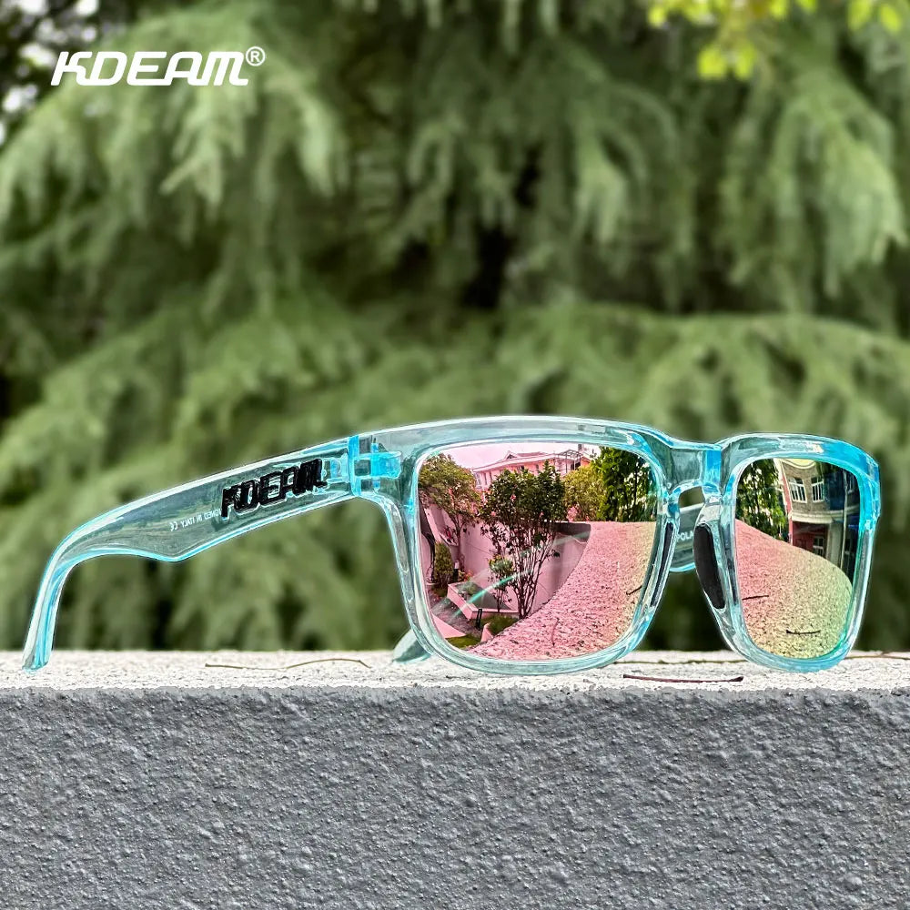 Gafas de sol cuadradas polarizadas unisex KDEAM: gafas con protección UV400 contra la luz azul para conducir, pescar y usar la computadora