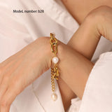 Classic Gold-Plated Stainless Steel Snake Chain Bracelet for Women